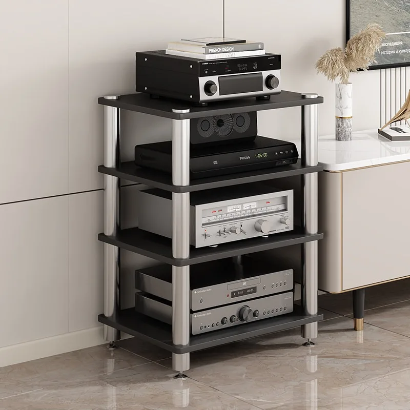 Multi-layer audio tripod, shock absorption rack, power amplifier cabinet, solid wood storage rack, home audio and video room equ