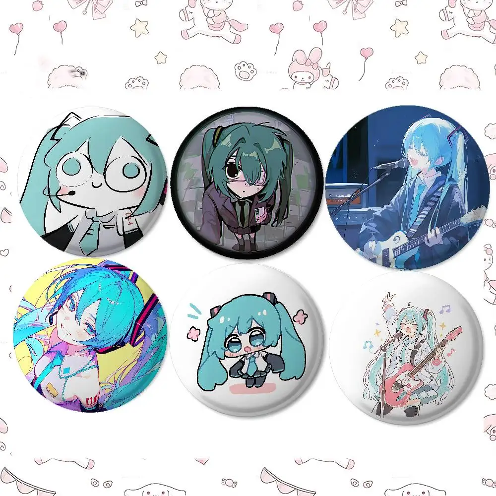 H-Hatsunes M-Miku Badges Tinplate Soft Button Pin Brooch Metal Badge Custom Jewelry Accessories Hat Bag Lapel