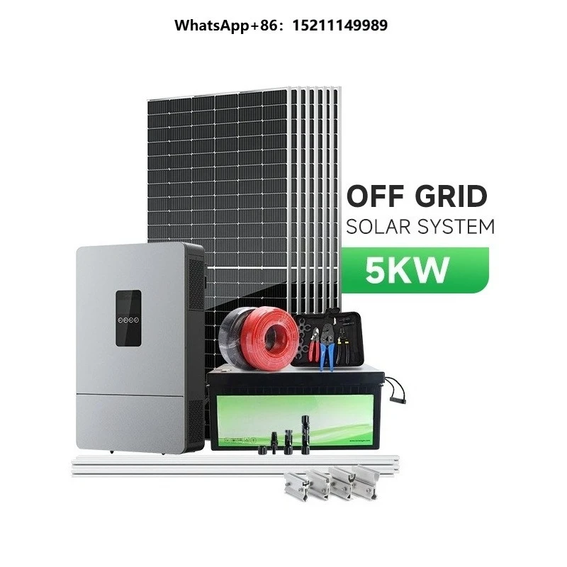Complete Solar Energy System 5KW 5000W Solar Panel Kit Off Grid Solar Generator for Home Use