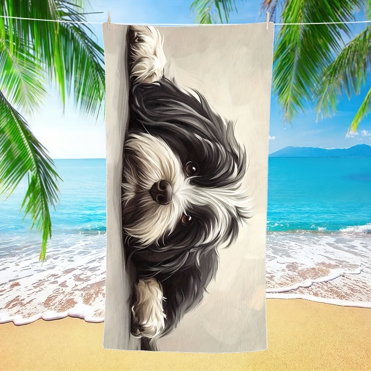 Linda toalla de playa con diseño de perro Havanese, de secado rápido, suave, absorbente, de microfibra, ligera, lavable a máquina, con estampado de dibujos animados, para piscina, viajes, playa