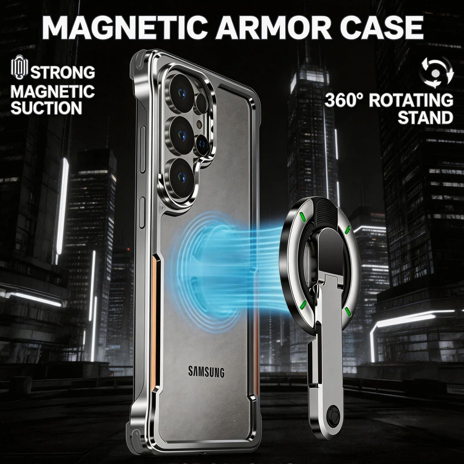 360 ° Bracket Anti Shock Back Cover For Magnetic Case For Samsung Galaxy S26 Ultra Borderless Cool Shield Bumper