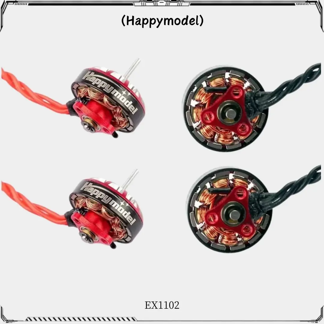 4PCS HappyModel EX1102 1102 8500KV 9000KV 10000KV 13500KV 2-3S Brushless Motor for Mobula7 HD 75mm 85mm Tinywhoop Drones