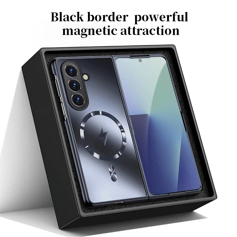 For Magsafe Wireless Charging Adsorption Case For Samsung Galaxy Z Fold 8 Wide 7 6 5 Matte Frameless Slim Lens Protection Cover