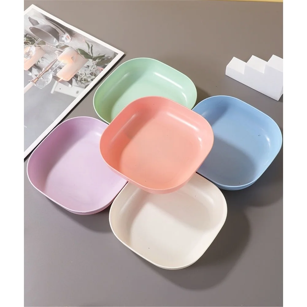10pcs Reusable Fruit Dessert Plates Dish Square Snack Plate With Storage Box For Home Kitchen Party Snacks Fruits