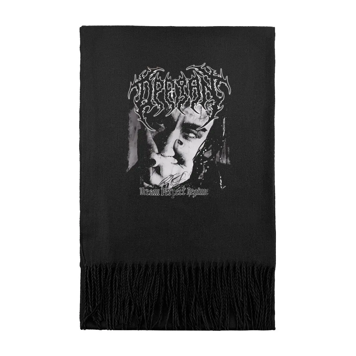 

Гранж портрет острый потертый персонаж искусство осень и зима женский простой вязаный шарф