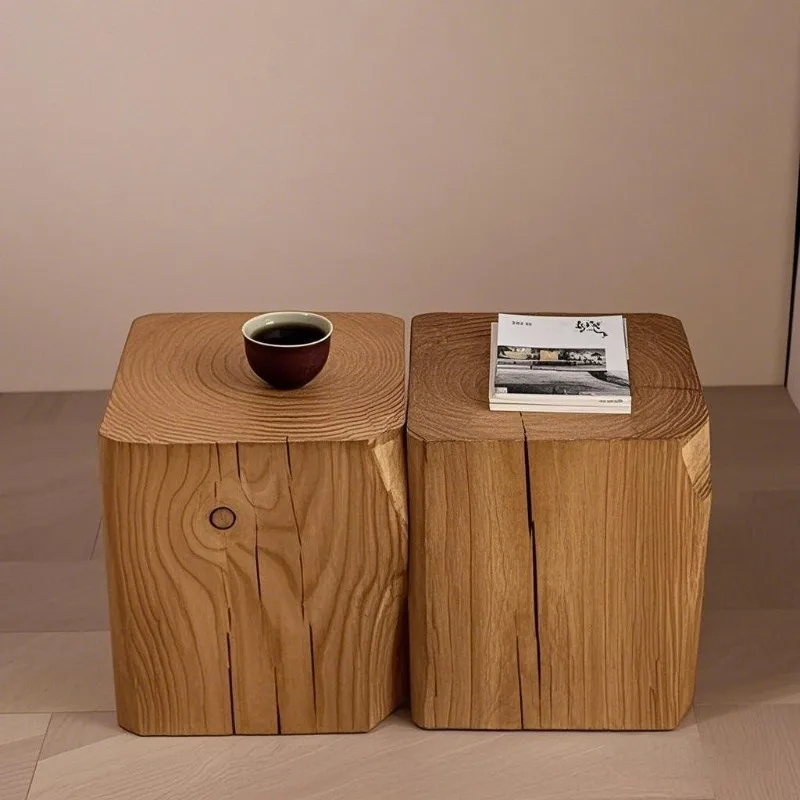 Whole Pine Coffee Table Log Stump Low Stool Natural Tree Bench Multifunctional Flower Rack Shoe Change Wood Block Home Furniture