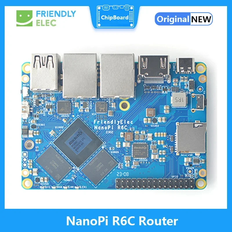 NanoPi R6C Router 4GB/8GB RAM 32GB eMMC Rockchip RK3588S A76 A55 Dual 2.5G Ethernet Support HDMI2 Linux/Openwrt/Debian/Ubuntu