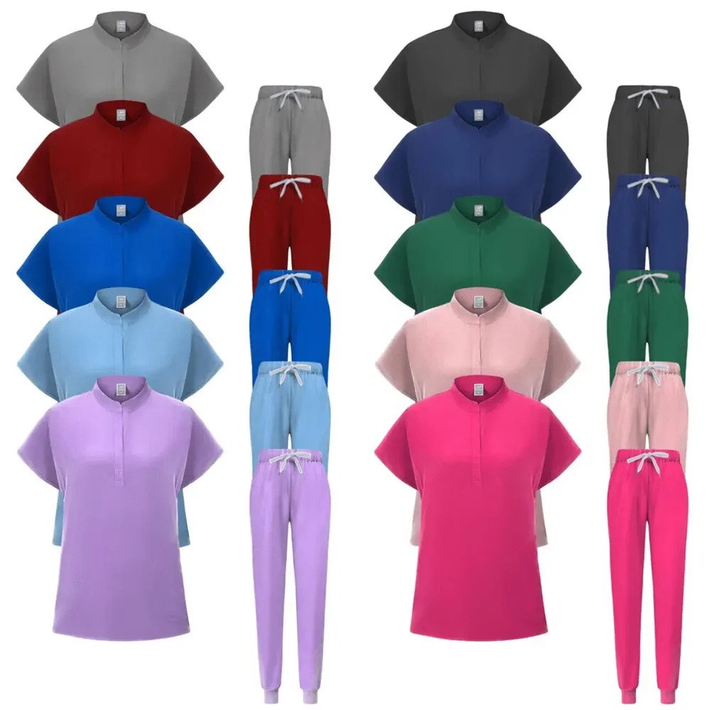 Seragam perawat wanita pria, celana Joger Kasual Pria Wanita, Set pakaian kerja farmasi, seragam perawat dokter rumah sakit, setelan kelas atas