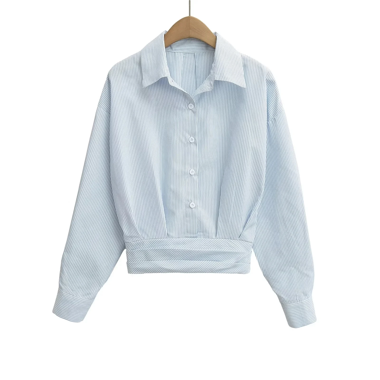 アメリカンシンプル無地カレッジ風長袖シャツツーピースセットスパイシーガールハイウエストプリーツショートスカートAラインアンブレラスカートセット