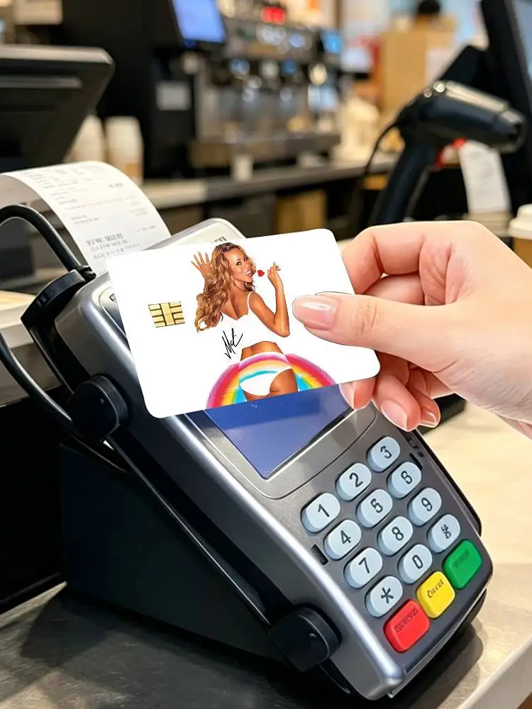 Pop Diva M-Mariah Carey  4pcs 1Set Card Stickers Small Waterproof Chip 4PCS Card Sticker Anti-Scratch