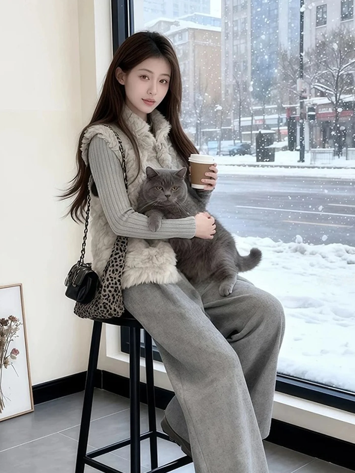 슬리 레이어드 순색 조끼 편안하고 패셔너블한 트렌디 아우터웨어 슬림핏 탑 겨울 패셔너블 재킷 다용도