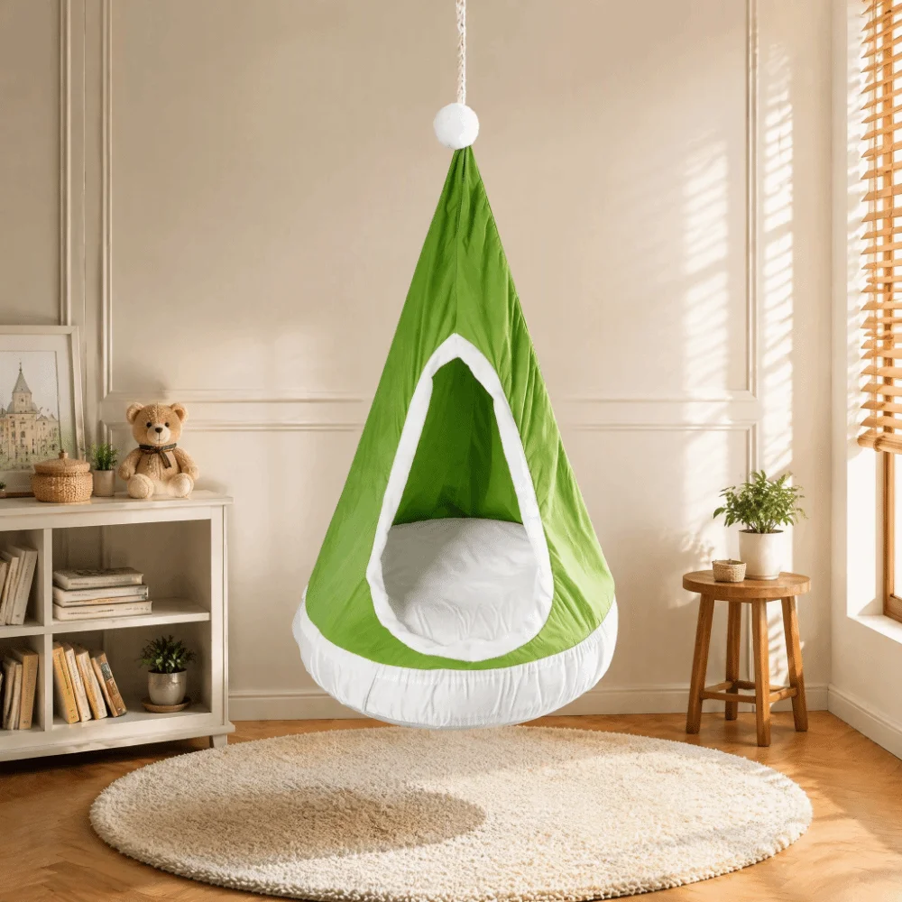 Christmas Hat Style Kids Swing Hammock Nylon with Air Cushion Kids Hanging Chair Lightweight 200kg Load-bearing Swing Chair