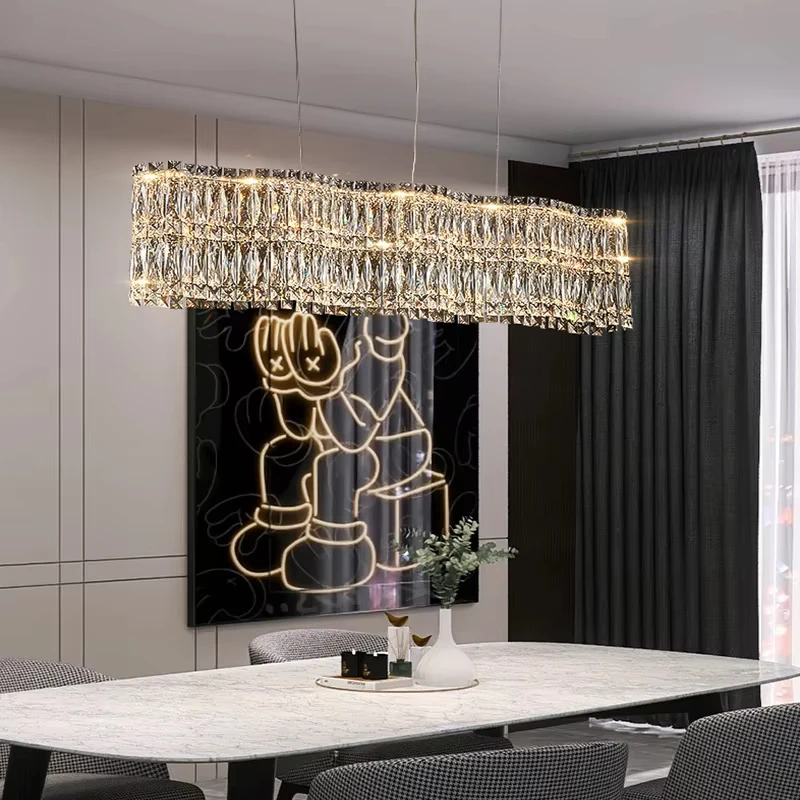 Luxury Led Dimmable Pendant Lights Modern Gold Irregular 1/2/3 Ring K9 Crystal Pendant Lamp Led Lamparas Lamp Fixtures Custom