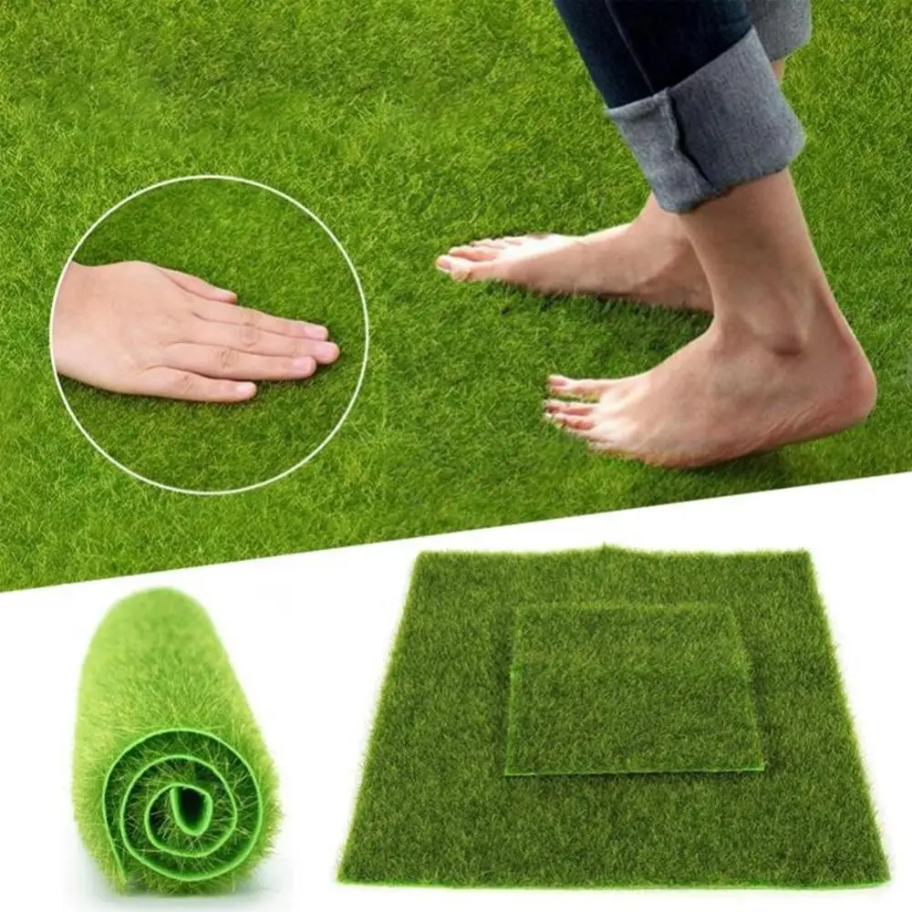 Simulated Lawn Artificial Grass Mat DIY Micro Landscape Turf Lawn Garden Home Decor Fake Plants Fake Green Grass Mat For Wedding