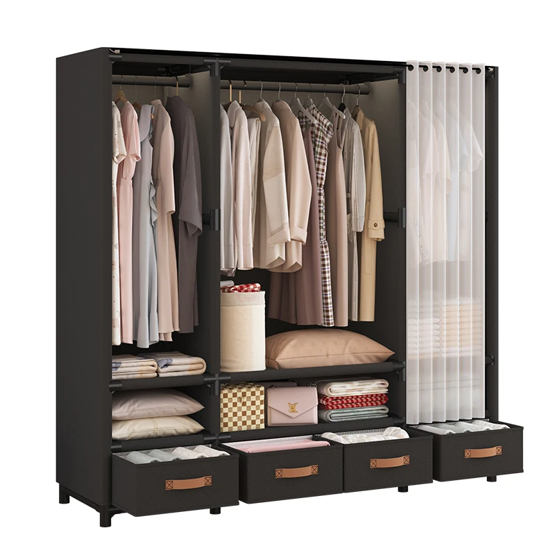 

2025 new locker with drawers large capacity cloth closet non-woven portable locker