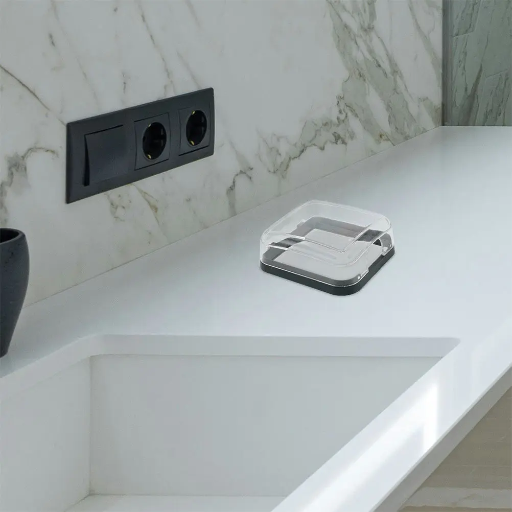 

2Pcs Waterproof Socket Cover Self-Adhesive Wall Mounted 86-Type Outlet Protector Splash Proof Electrical Outlet Box for Bathroom