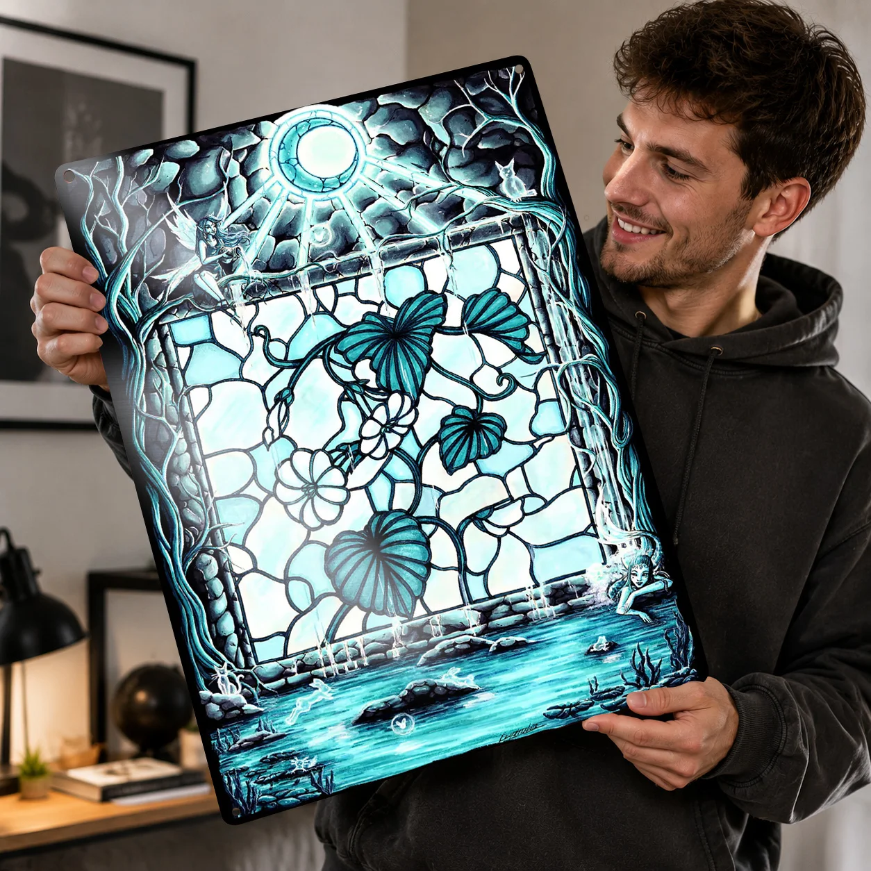 Wardens of the Fountain 3D Printed Texture Poster Personalized Wall Art Retro Metal Tin Signs for Home Decoration Gaming House