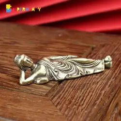 Mini Shakyamuni Buddha Ornament Retro Pure Copper Lying Shakyamuni Miniatures Attractive Brass Buddha Statue Living Room