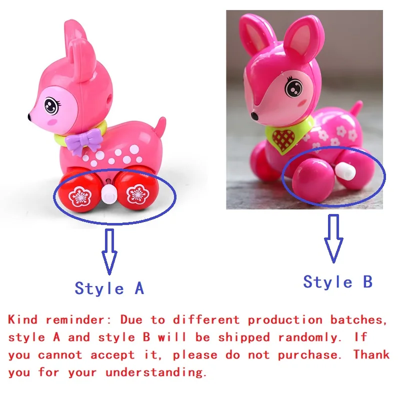 NEW Cute Cartoon Animal Deer Wind Up Toys Colorful Clockwork Spring Newborn Toys Running Toy for Kids Baby Gifts for Children