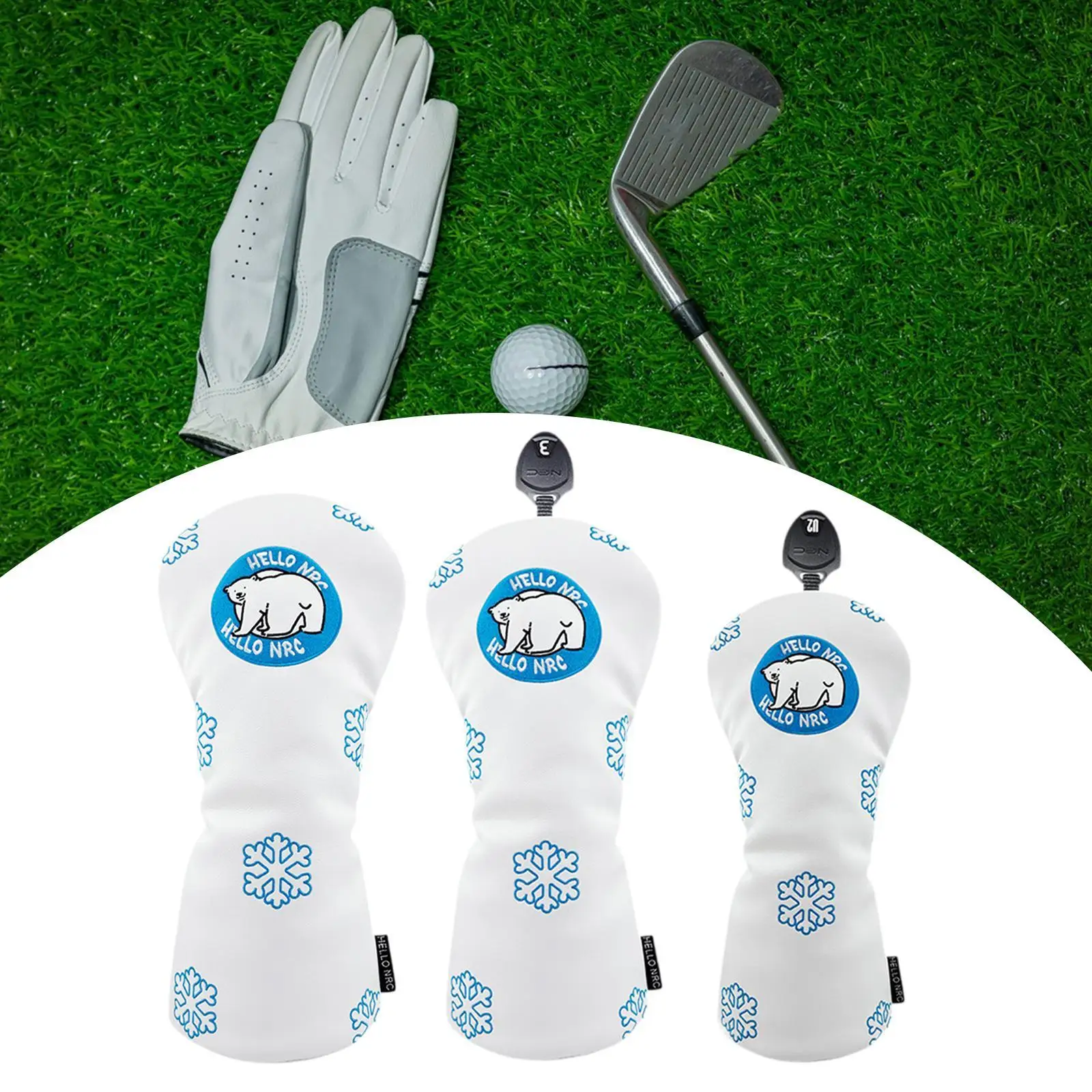 

Деревянный головной убор для гольфа, креативный мультяшный чехол для мужчин и женщин, защитный чехол с вышивкой, подарок для игрока в гольф, портативный защитный рукав с длинным вырезом