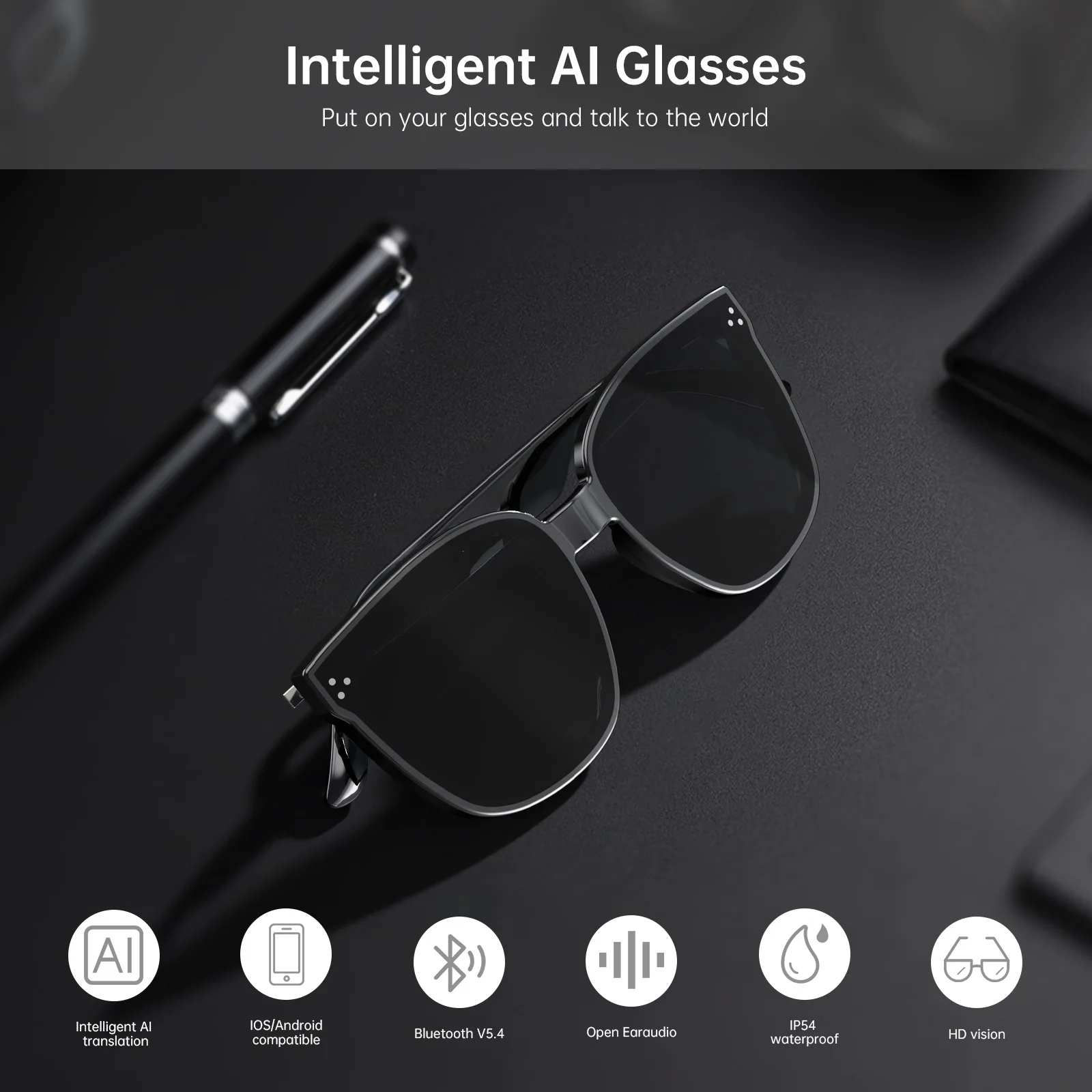 Smart Glasses With Bone Conduction For Calling Listening To Music Bluetooth Connection Comfortable To Wear New 2026 DropShipping