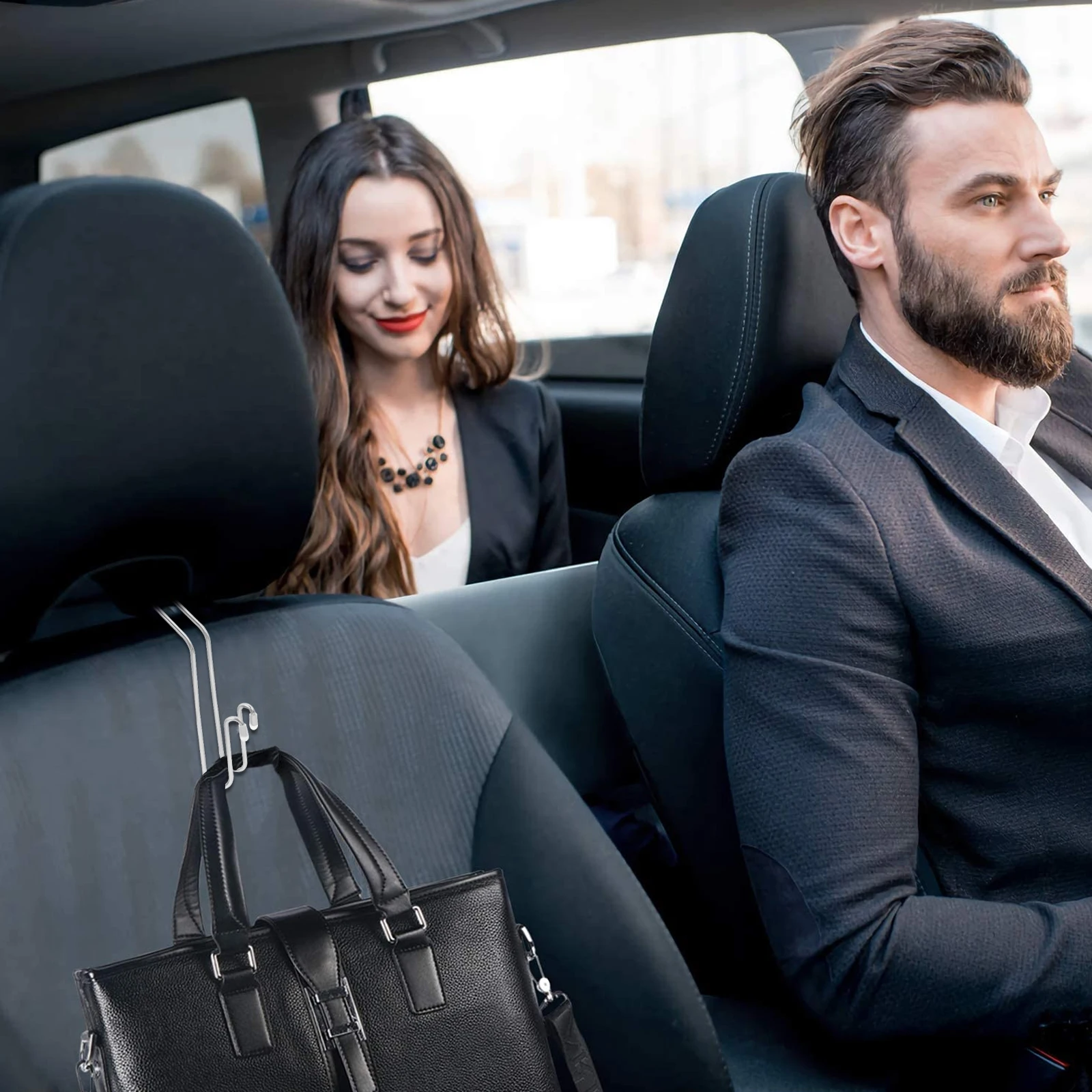 

10pcs Stainless Steel Hooks Metal Multifunctional Car Seat Back Hanging Load Bearing Waterproof Storage Accessories