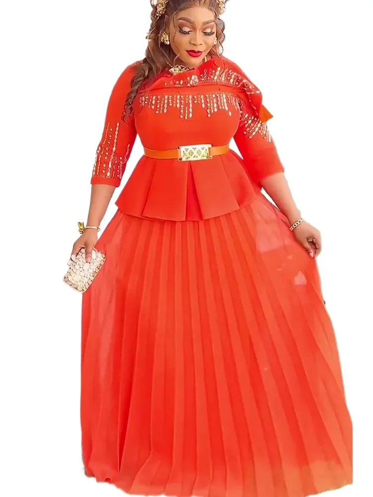 

Elegant African Dresses for Women 2025 New Africa Clothing Plus Size Turkey Wedding Party Long Dress Dashiki Ankara Outfits Robe