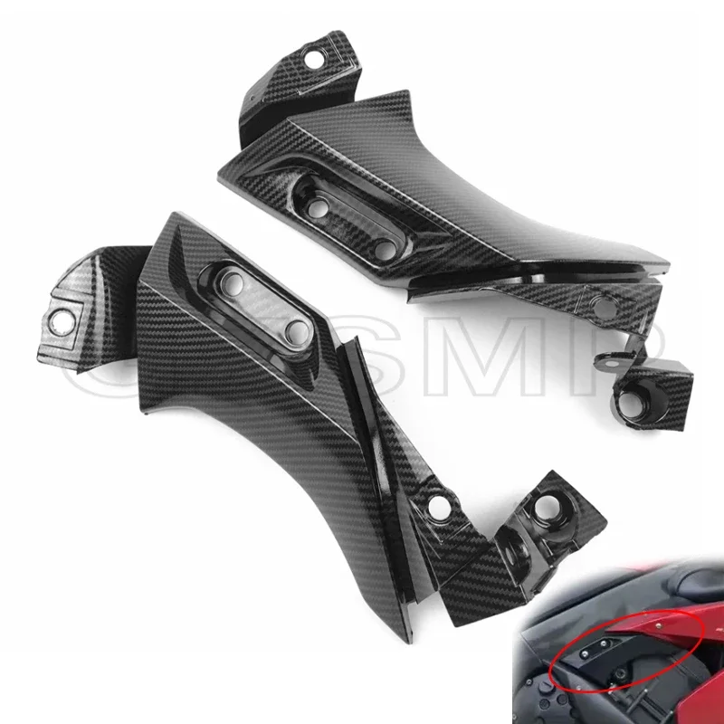 Carbon Fiber Pattern Motorcycle Side Frame Mid Cover Panel Fairing Cowl Fit for Yamaha YZF R1 YZFR1 YZF-R1 2004 2005 2006