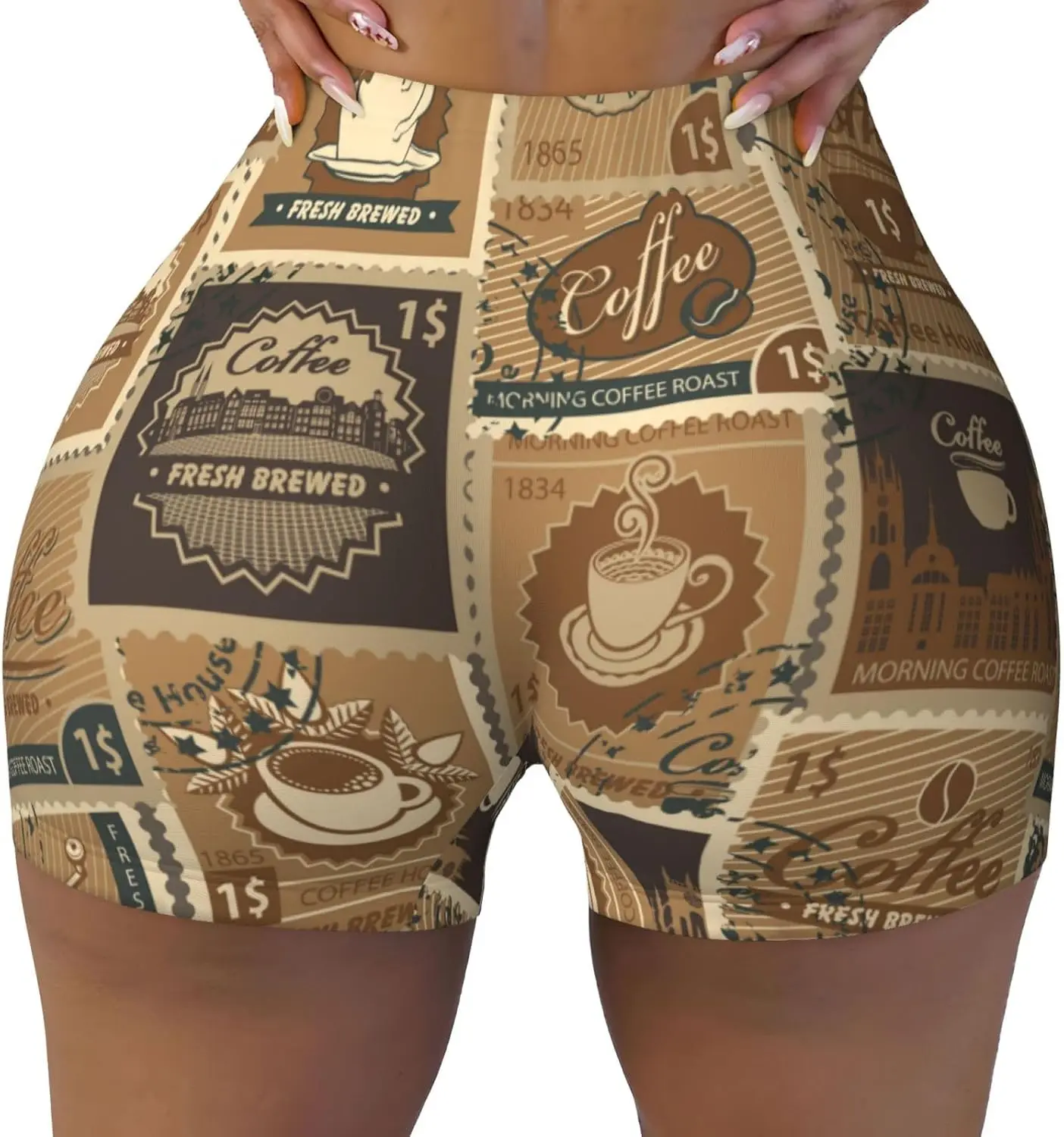 

Красные геометрические многоугольники, женские шорты для йоги с высокой талией, эластичные шорты, спортивные шорты для бега