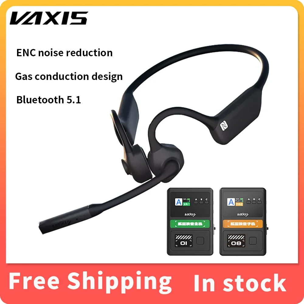 Vaxis Litecomm V1 Full-duplex Wireless Intercom System Bone Conduction Bluetooth Earphones For Wireless Guided Calls