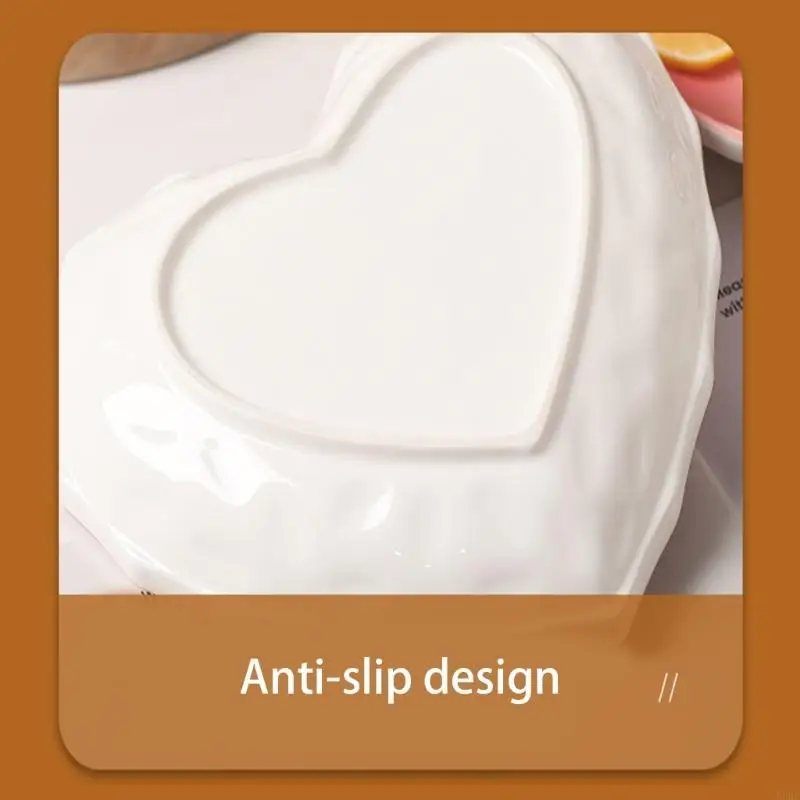 Strawberry Themed Ceramic Bowl Plate Functional Design Heat Resistant Bottom Secure Dining for Salad Dessert 55KF