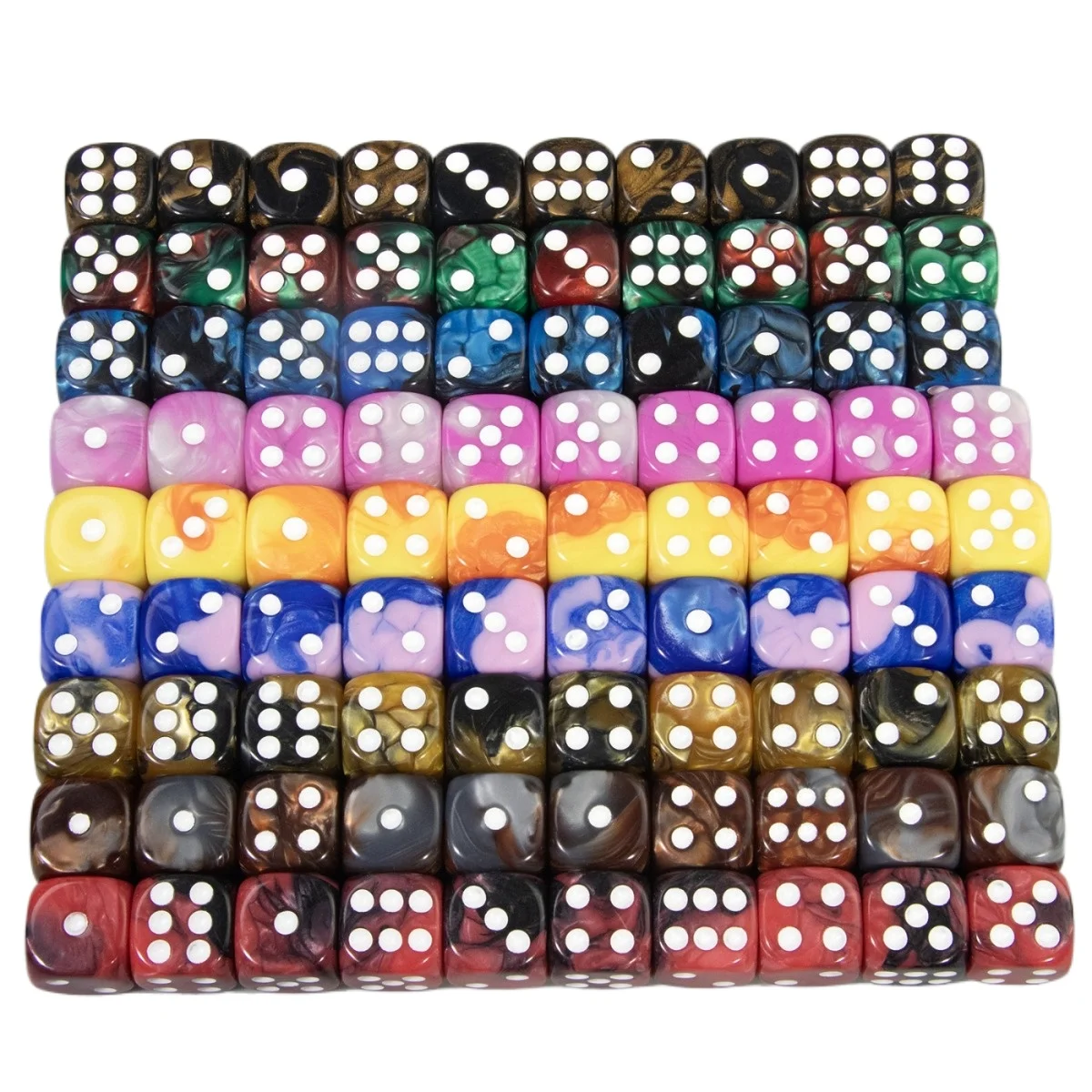Kostki 16mm z zaokrąglonymi rogami, 5 sztuk, mieszane kolory, kostka D6 do gier planszowych, D&D, RPG, pokera. — zdjęcie 4