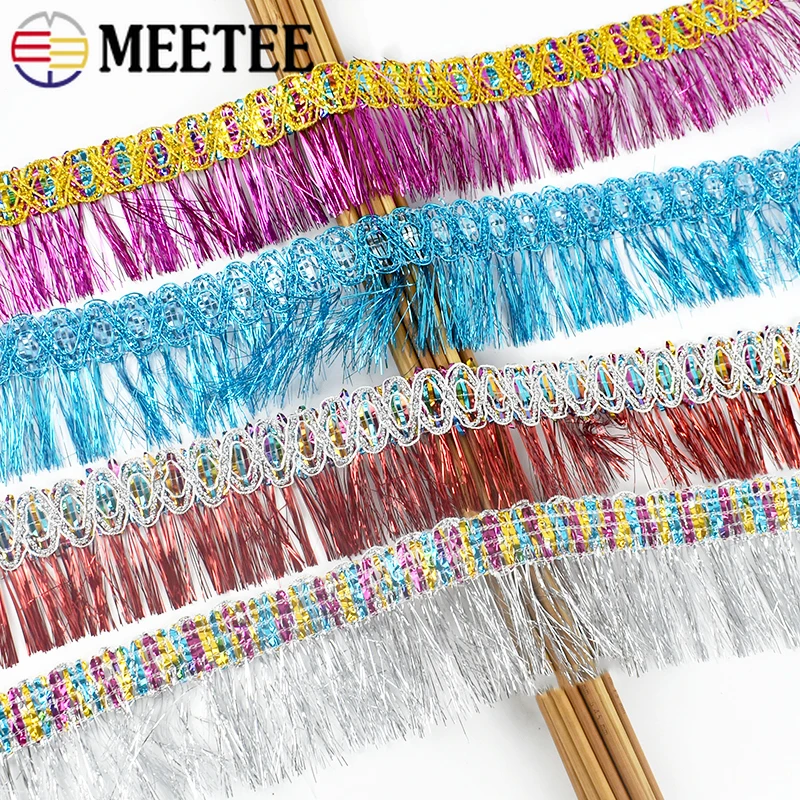 5/10/20Yards 5.8cm Colorful Tassle Lace Trim Fabric Ribbon DIY Dance Performance Clothing Decoration Sewing Material Accessories