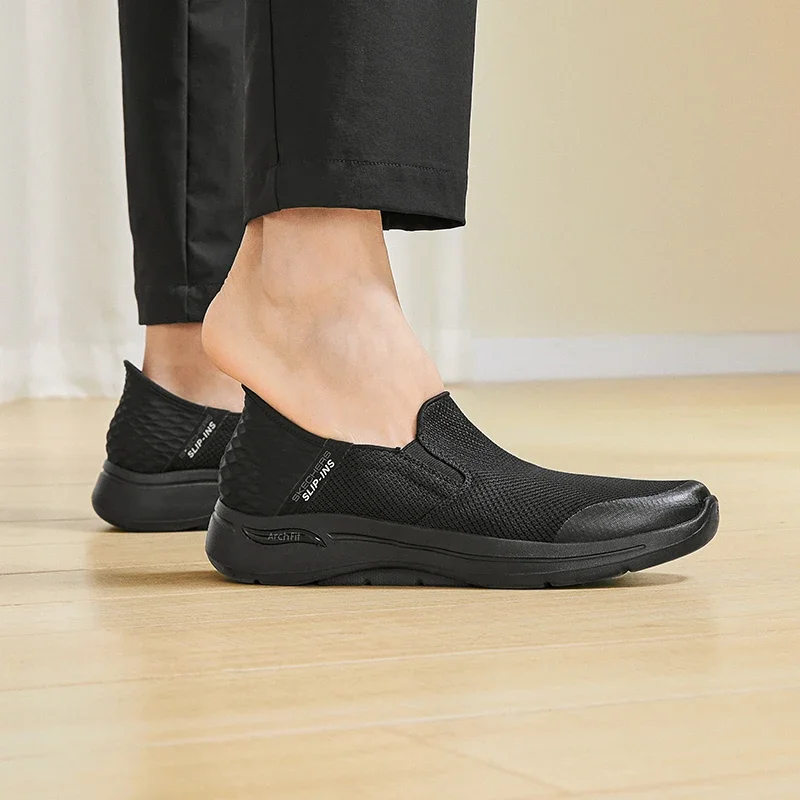 أحذية مشي رجالية من Skechers أحذية رياضية مسطحة للرجال كاجوال قابلة للتنفس خفيفة الوزن سهلة الارتداء ممتصة للصدمات أحذية رياضية خارجية مسطحة #6