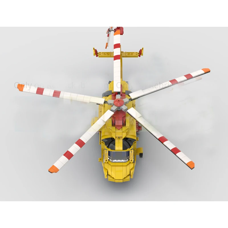 منتج جديد رائع MOC اللبنات العسكرية نموذج الإيطالية الإنقاذ هليكوبتر التكنولوجيا وحدات لعبة أطفال DIYAassembly #2