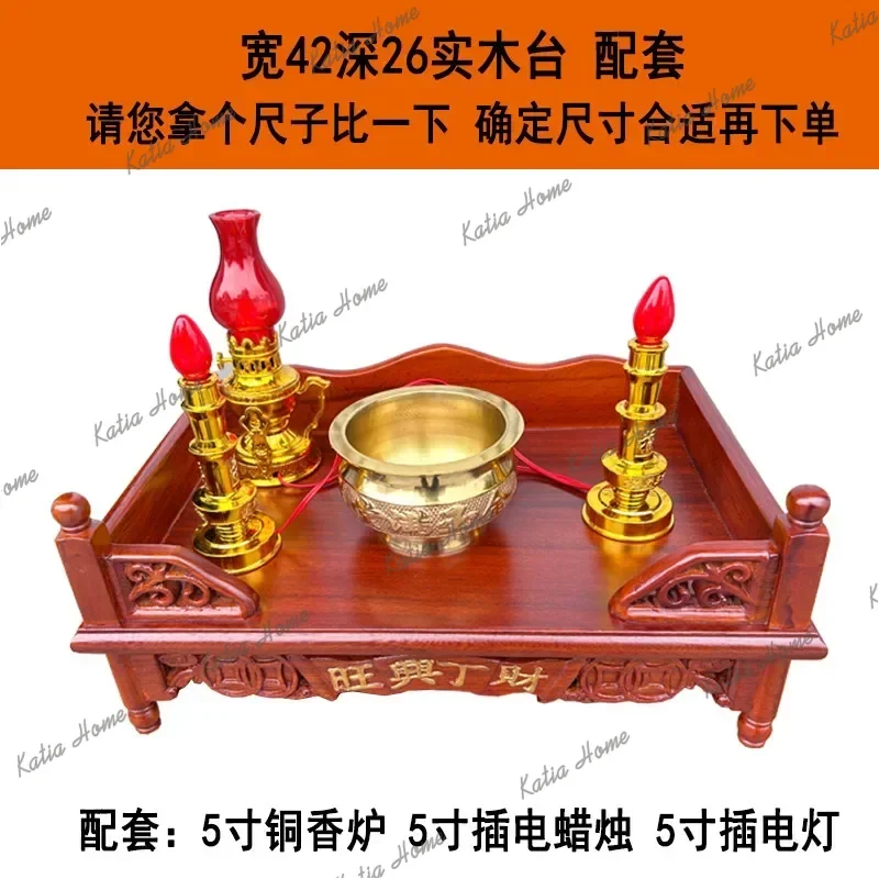 PG  red sandalwood wall-mounted  stove god altar for home  ancestor tablet incense burner  solid wood altar
