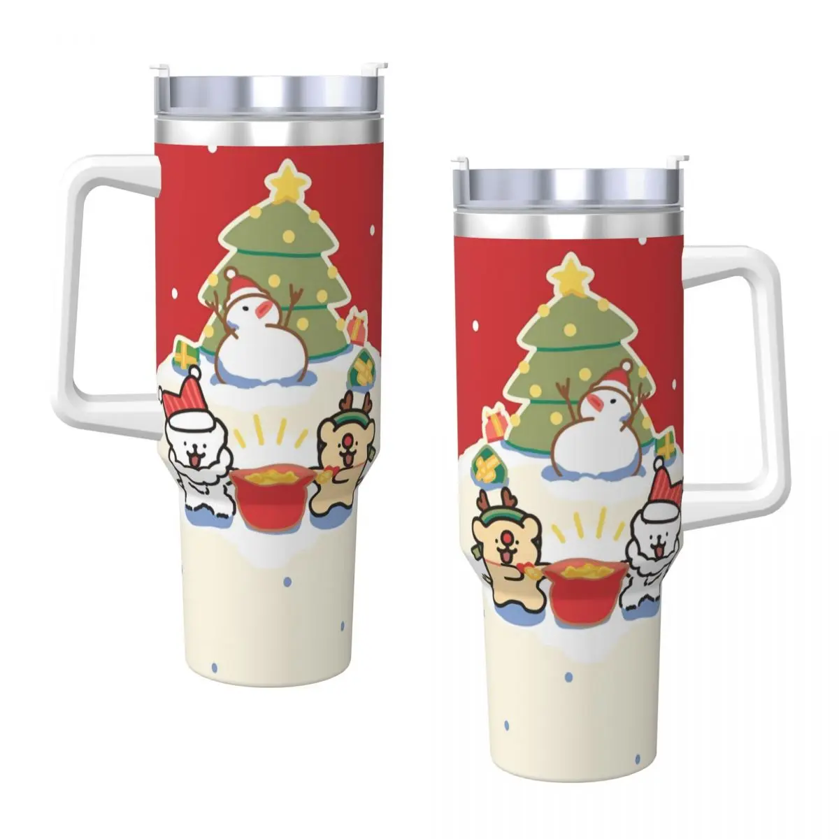 

Стакан из нержавеющей стали, щенок, мальтийский, с Рождеством, термокружка, сохранение тепла, кружка для холодных напитков, бутылка для воды для кемпинга