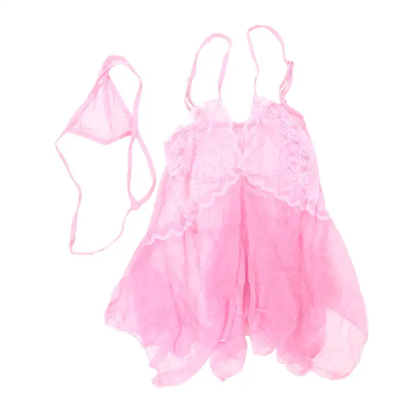 Lingerie Sexy dame soie dentelle sans manches col en V chemise de nuit chemise de nuit courte vêtements de nuit robe de nuit vêtements érotiques pour dames