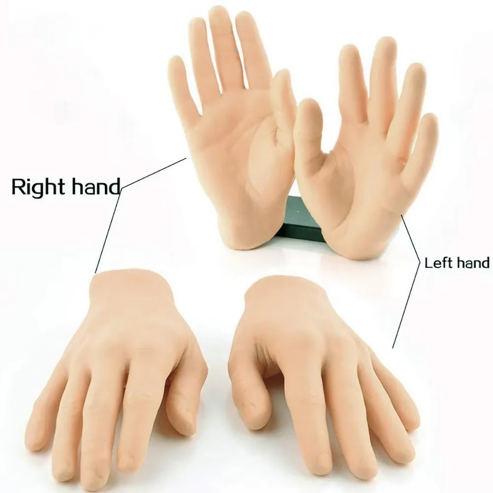 3D Silicone Tattoo Practice Hand Left/Right Tattoo Hand Practice Skin Premium Dummy Tattoo Practice Fake Hand Tattoo Accessories