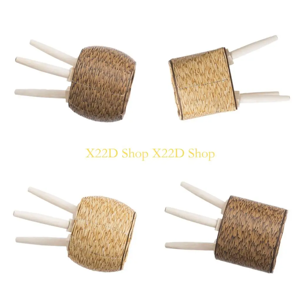 X22D Elegant Faux Wicker Flower Holder Rack Triangular For Home Gardening