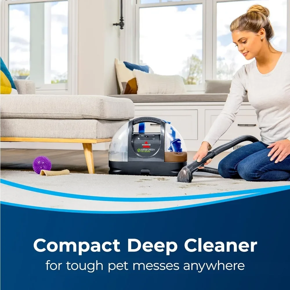 Deluxe Portable Carpet Cleaner and Car/Auto Detailer, PORTABLE & VERSATILE DESIGN. Easily clean multiple surfaces, Gray/Blue