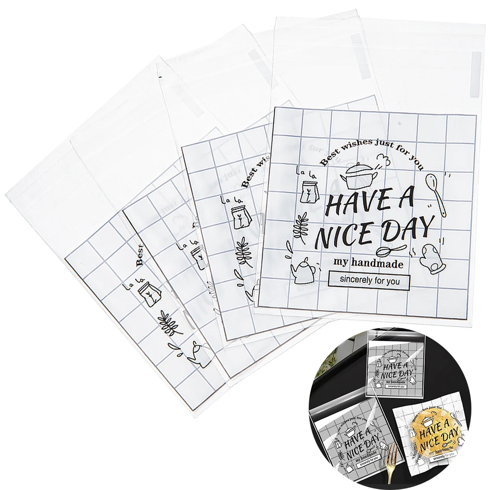 20/50pcs Transparent Plastic Self-adhesive Bag Have a Nice Day Candy&Cookies Bags Small Pouches Gifts Bag Wrapping