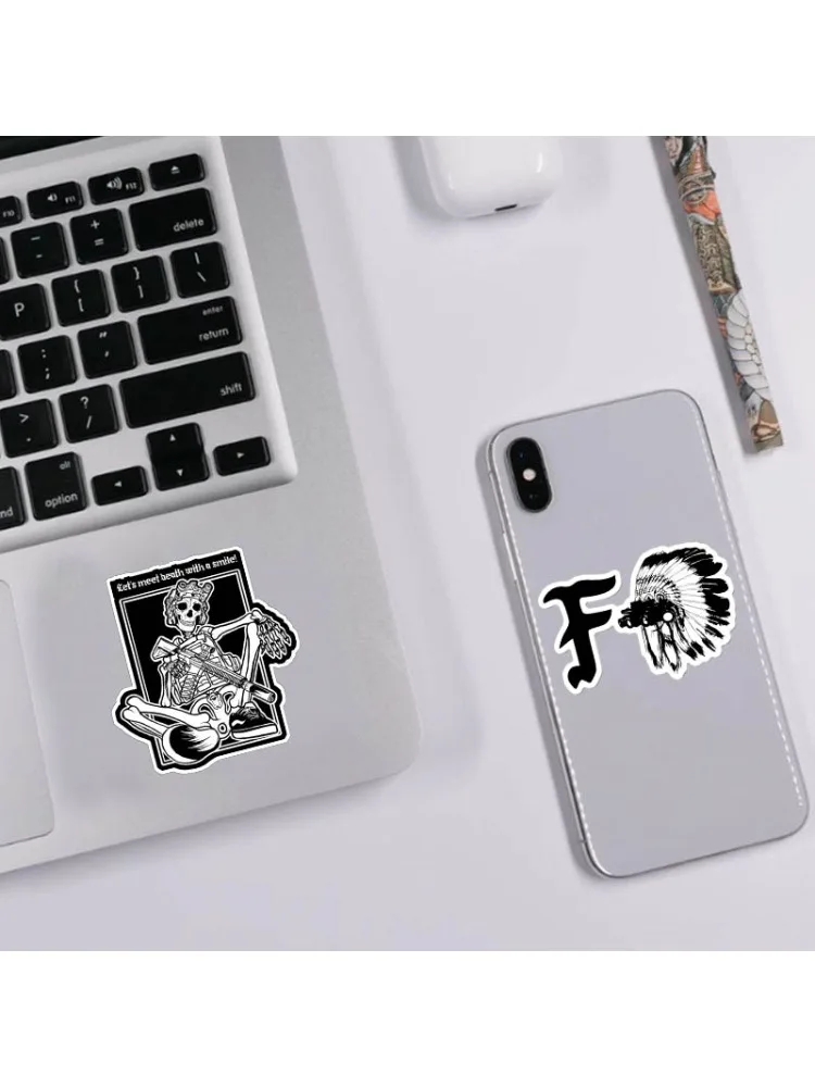 AliExpress NONE 15Pcs Edgy Tactical Skeleton Sticker Set Military Brands Vinyl Decal Matte Pegatinas For Laptop Toolboxes Luggage Helmet Bicycle