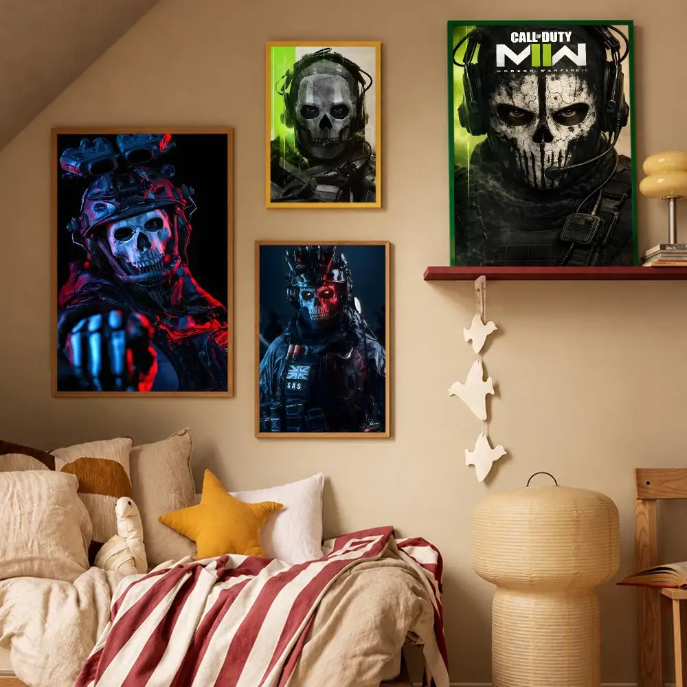Game Call of Duty Simon Ghost Riley Poster HD Waterproof Wall Art Posters Self Adhesive Bedroom Living Room Home Decor Gift
