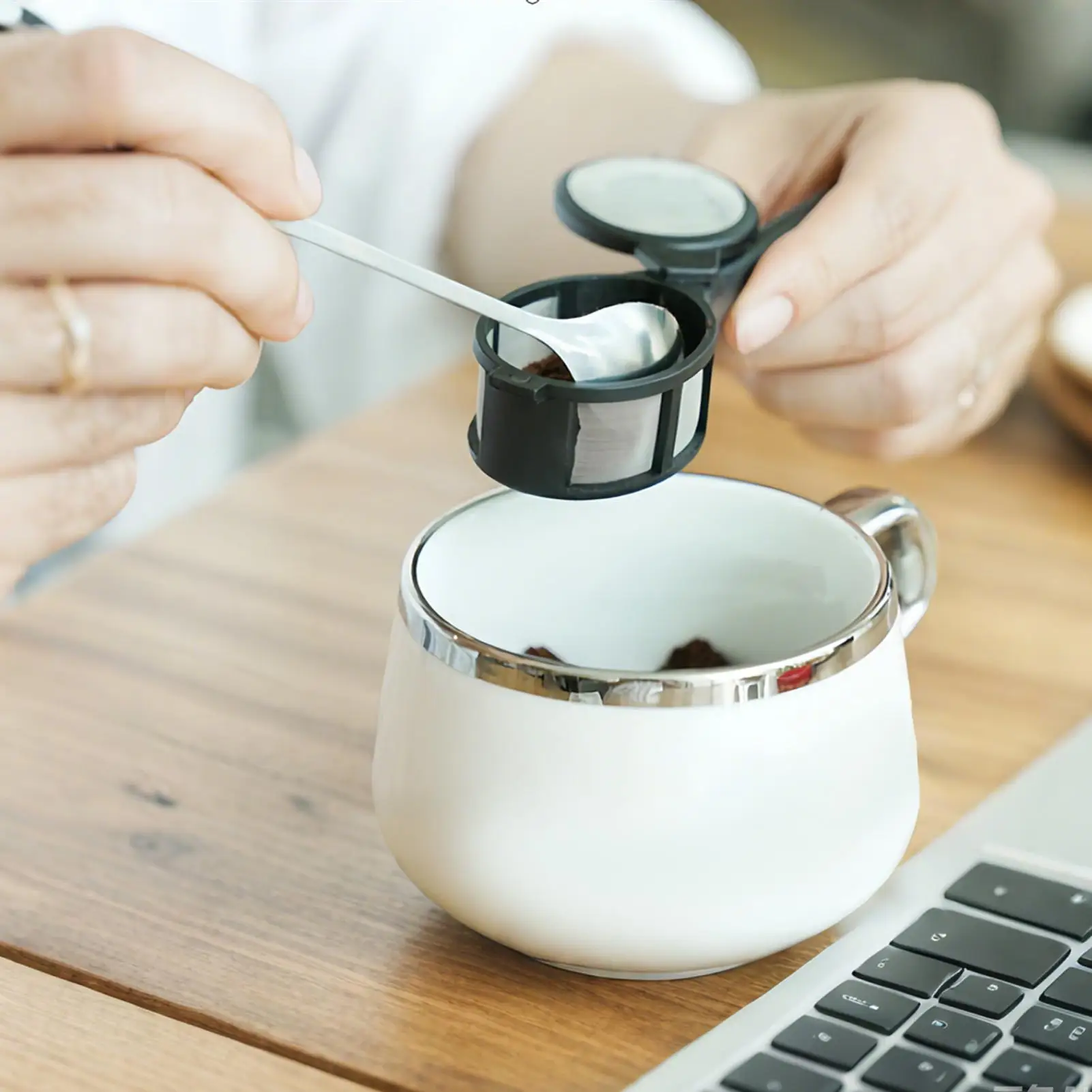 Coffee Capsule Powder Filter Spoon Tea Infuser Coffee filter spoon fine mesh spoon for coffee machines home kitchens coffee shop