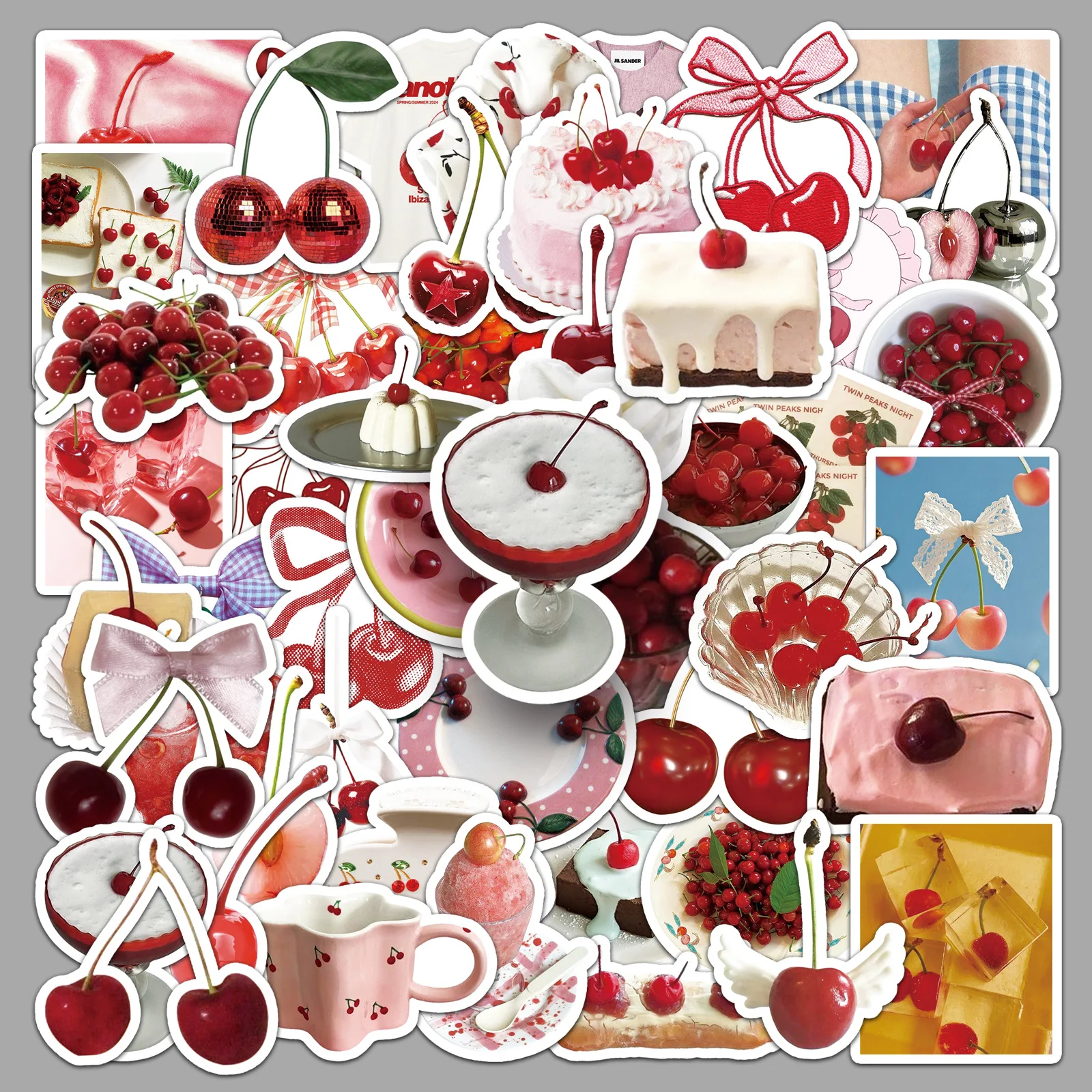 

50pcs Cherry Graffiti Stickers Creative Fruit Guca Decor Cup Stickers