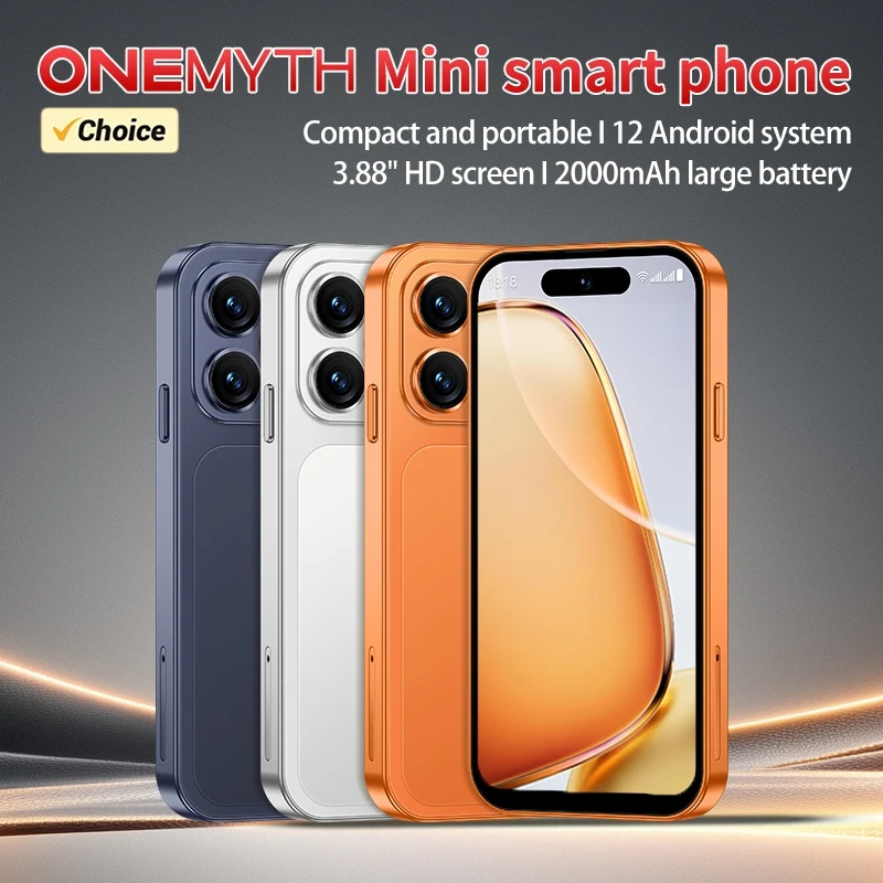 ONEMYTH A18 Pro Mini Smartphone 3.88-inch 2GB RAM 16GB ROM Dual SIM Standby 2000mAh Battery Android 12.0 Face ID 4G Small Phone
