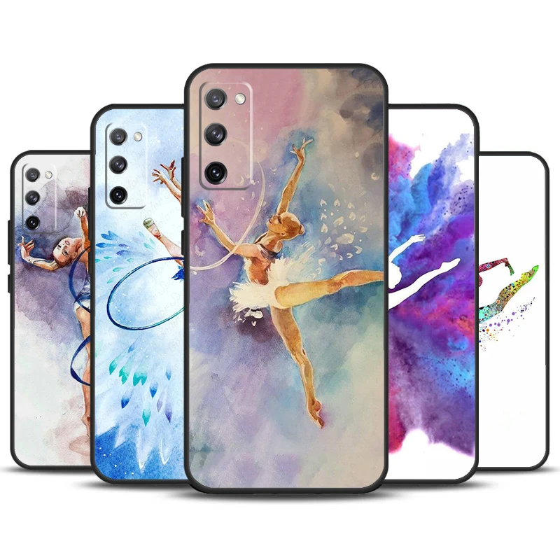 Gymnastics Oil Painting Case For Samsung Galaxy S24 Ultra S21 S22 S23 Plus S20 FE S8 S9 S10 Note 10 20 Ultra Cover