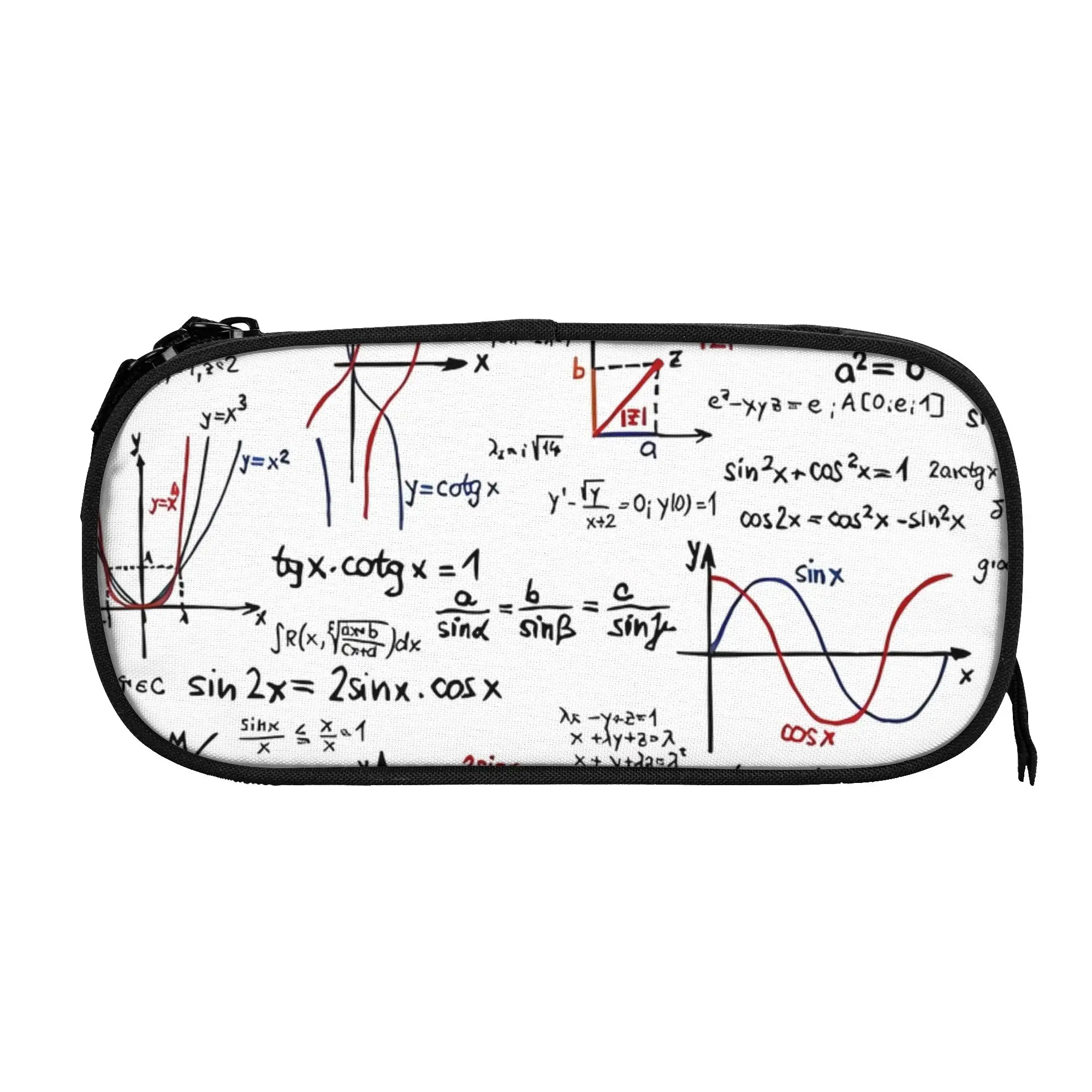 1 piece Lightweight Formulas Numbers Pencil Case Student Pen Bag Mathematics Office Pencil Pouch