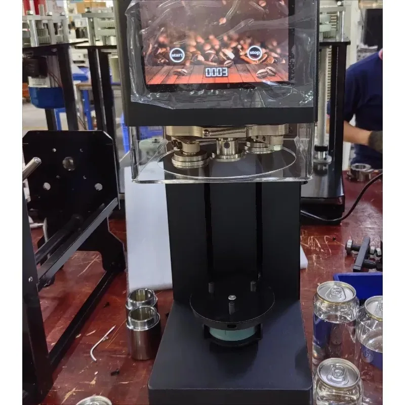 

【Лучшие продажи】2024 новый тип пластиковых банок для газировки, легко открывающаяся машина для запечатывания банок на концах, автоматическая машина для запечатывания контейнеров и орехов